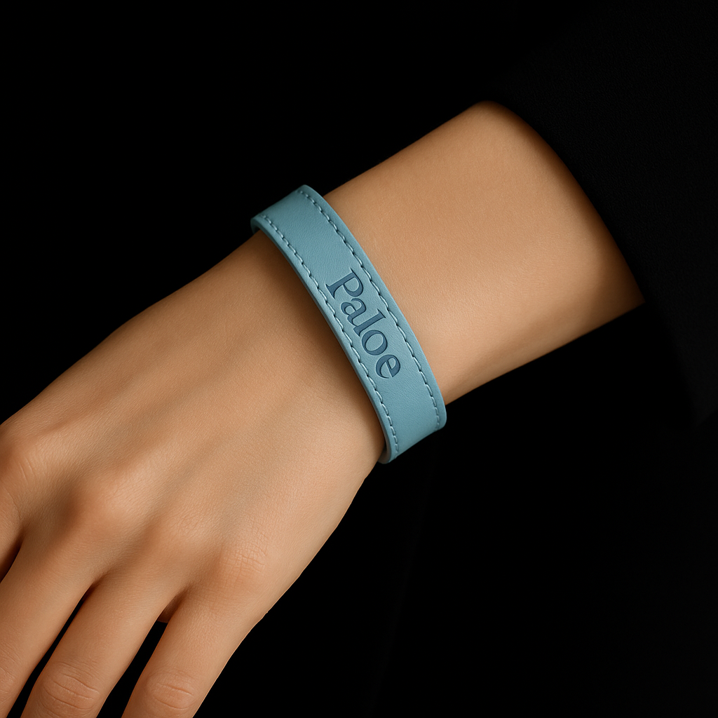 Pulsera Paloe en piel azul